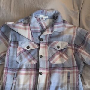 Workshop Republic Clothing Kids Plaid Jacket - Blue and Pink